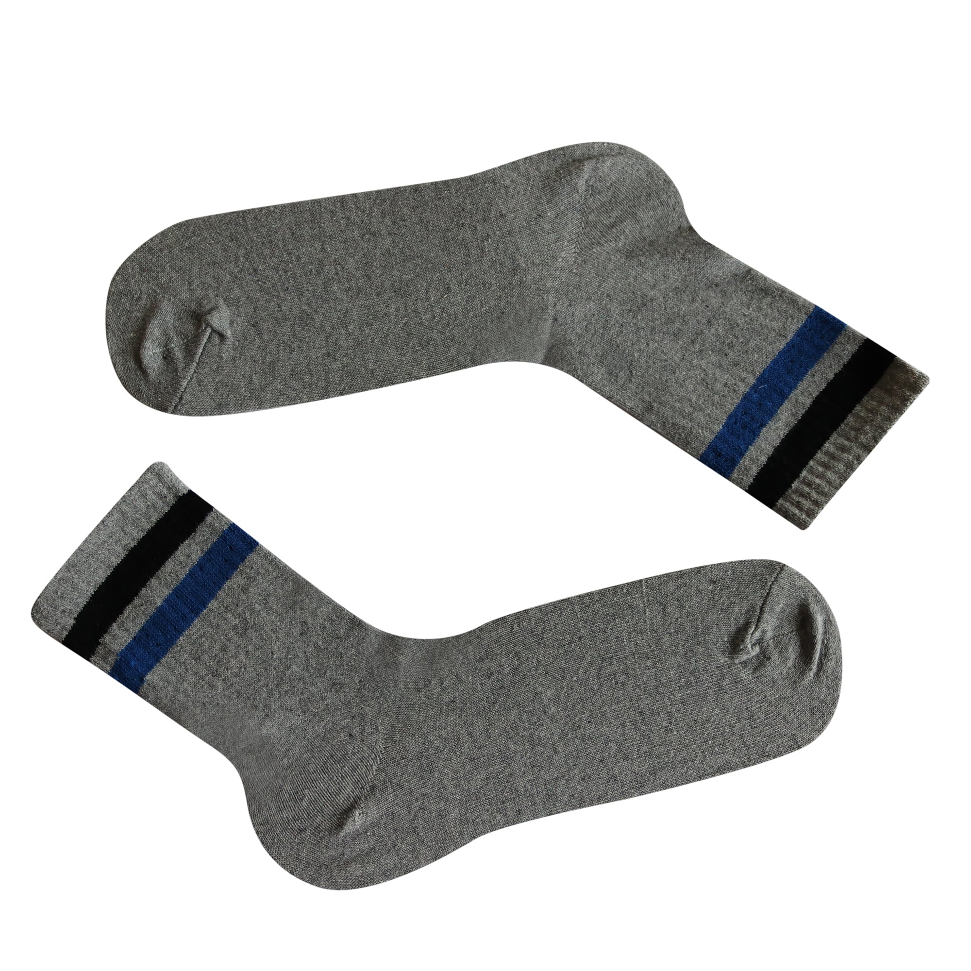 Louluu Women 2Stripe Grey Colour Tennis Socks