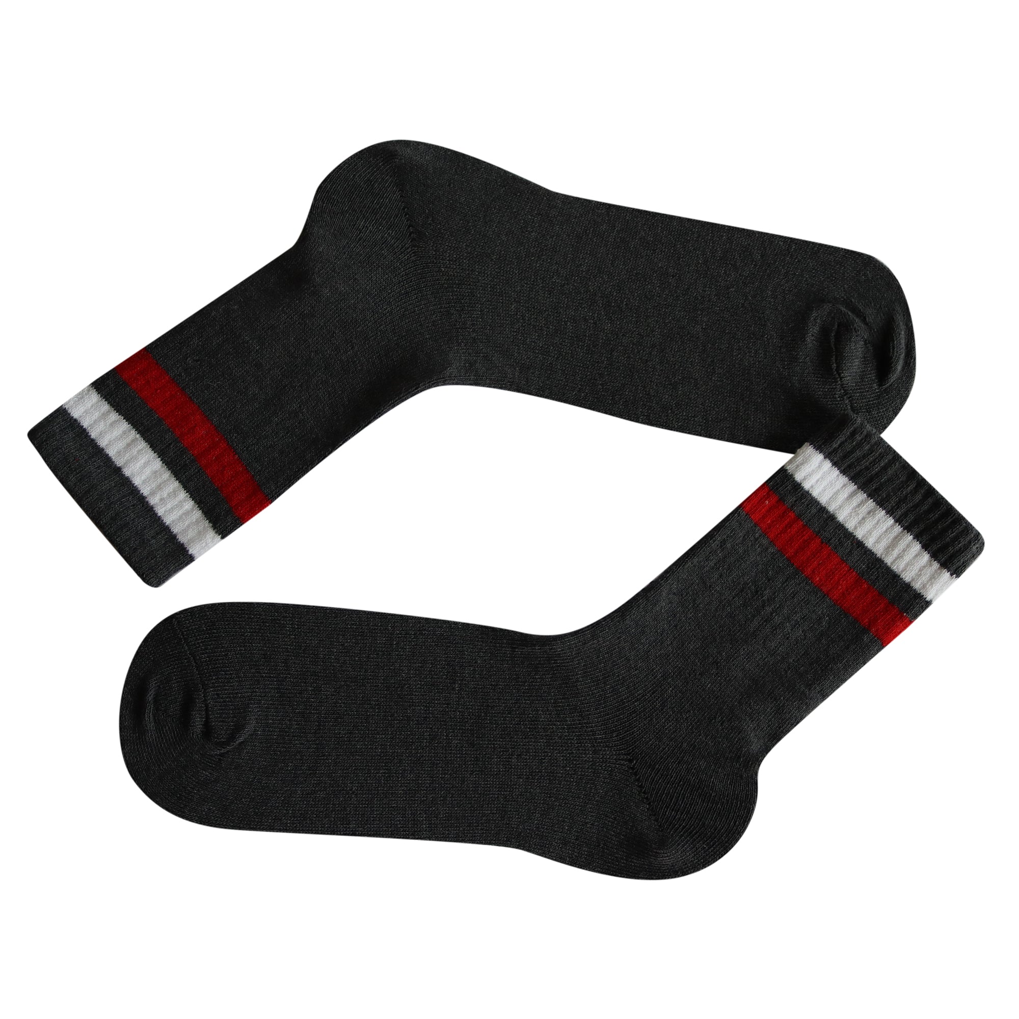 Louluu Women 2Stripe Dark Grey Colour Tennis Socks