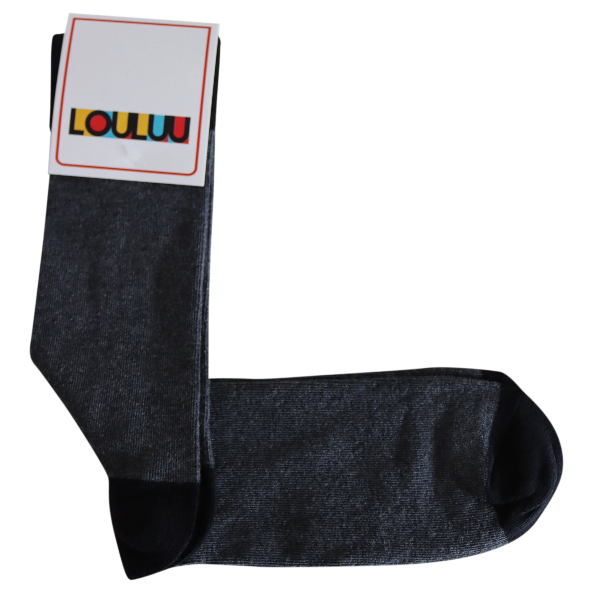 Louluu Man Cotton Grey Crew Socks