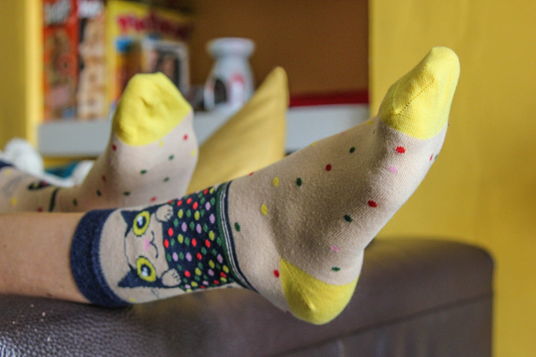 Louluu unisex combed cotton socks — folded flat lay