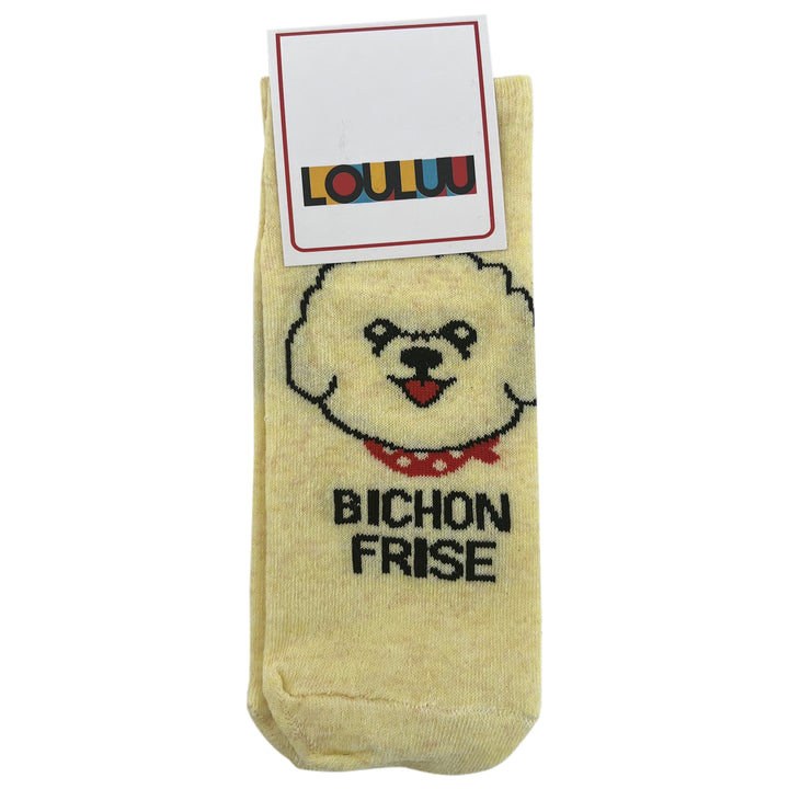 Louluu Women Cute Bichon Frise Lovely Casual Dog Socks Low Cut