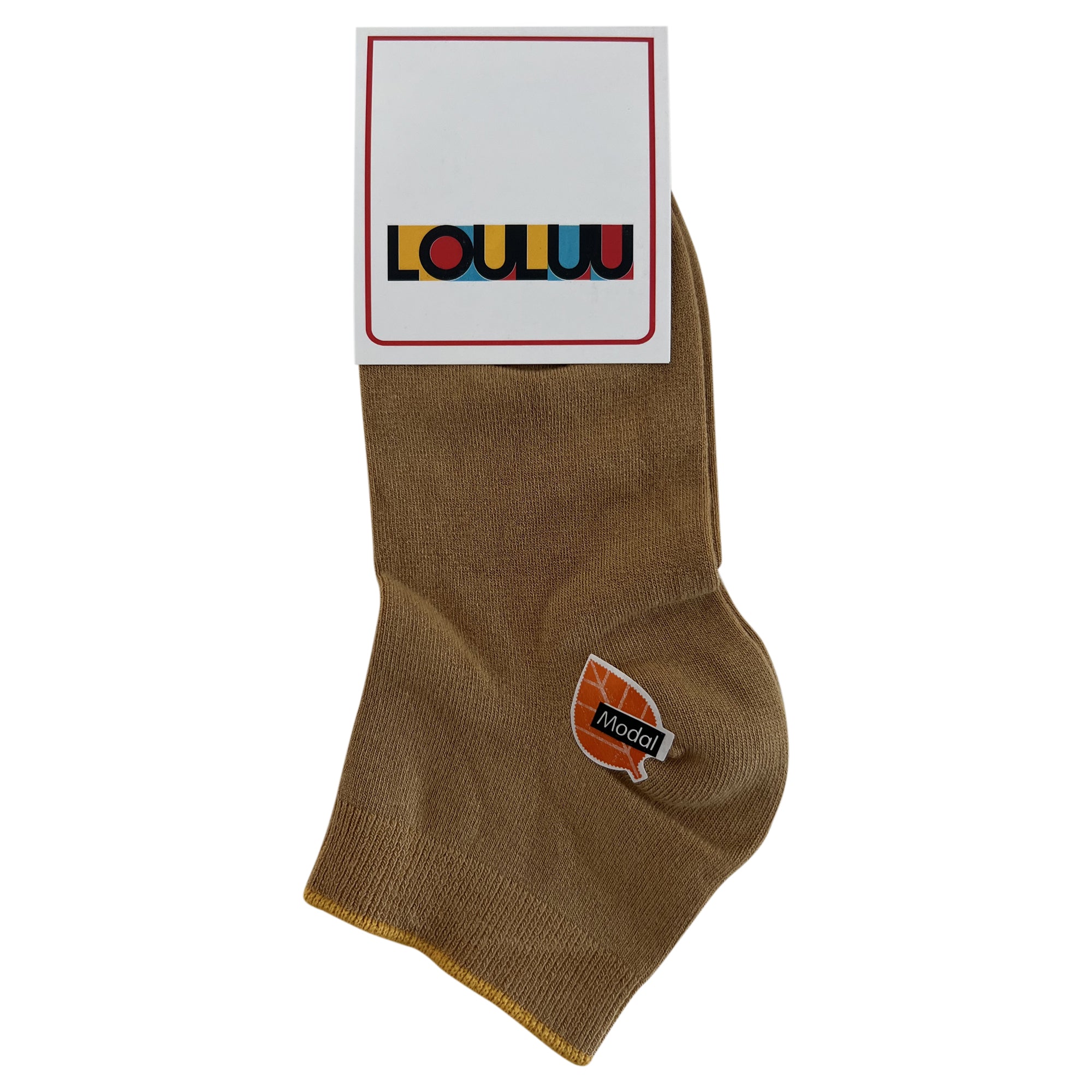 Louluu Women Beige Modal Low Cut Socks