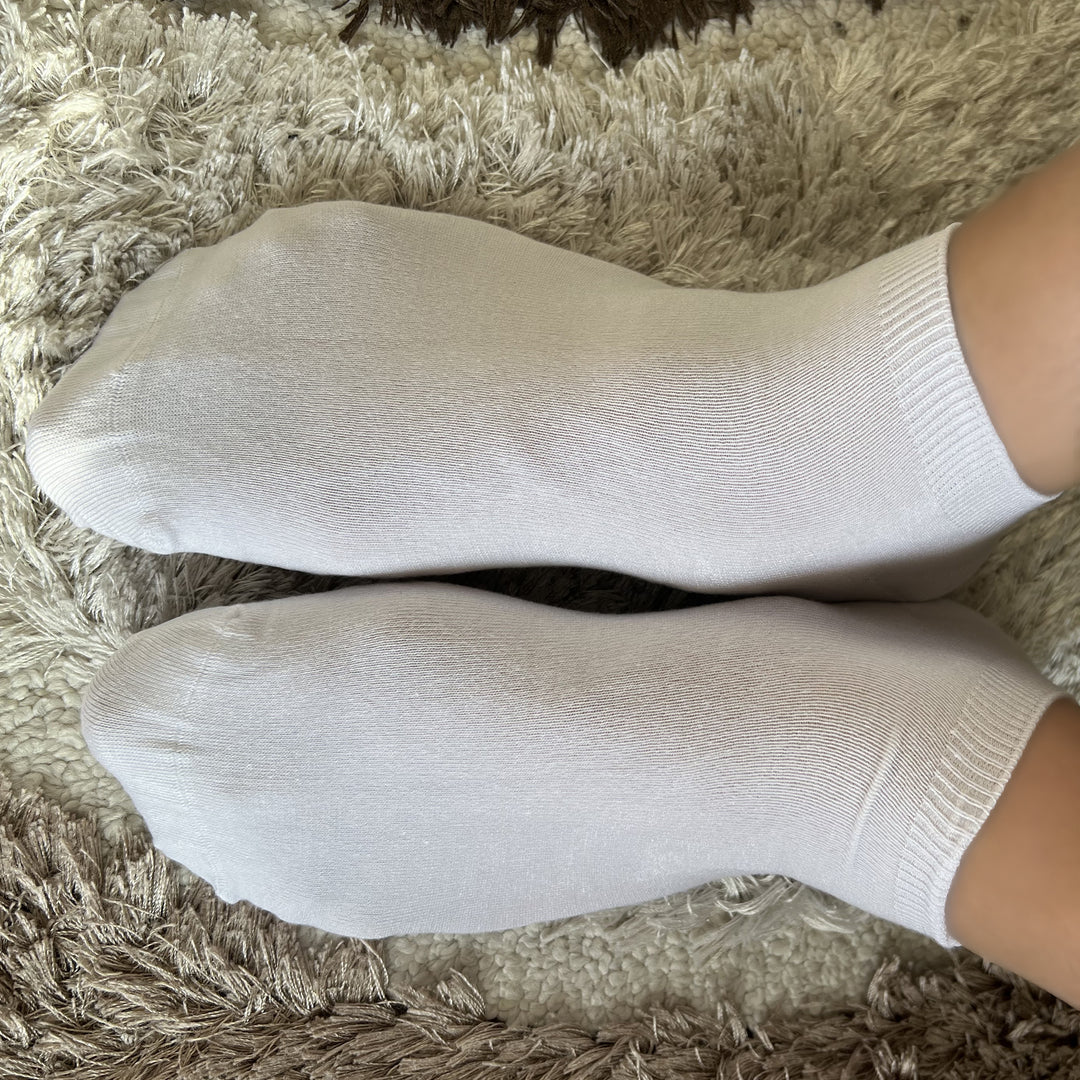 Louluu Men White Modal Low Cut Socks