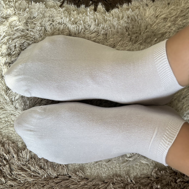 Louluu Men White Modal Low Cut Socks