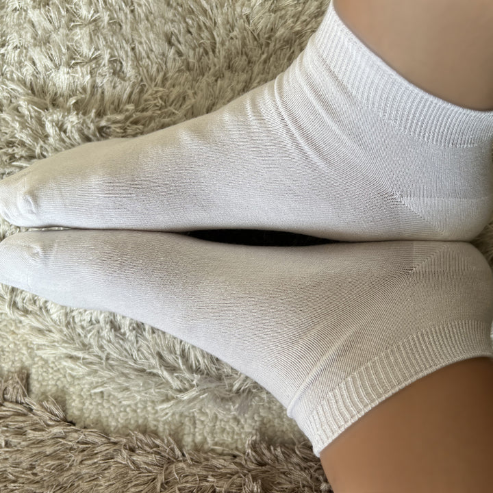 Louluu Men White Modal Low Cut Socks