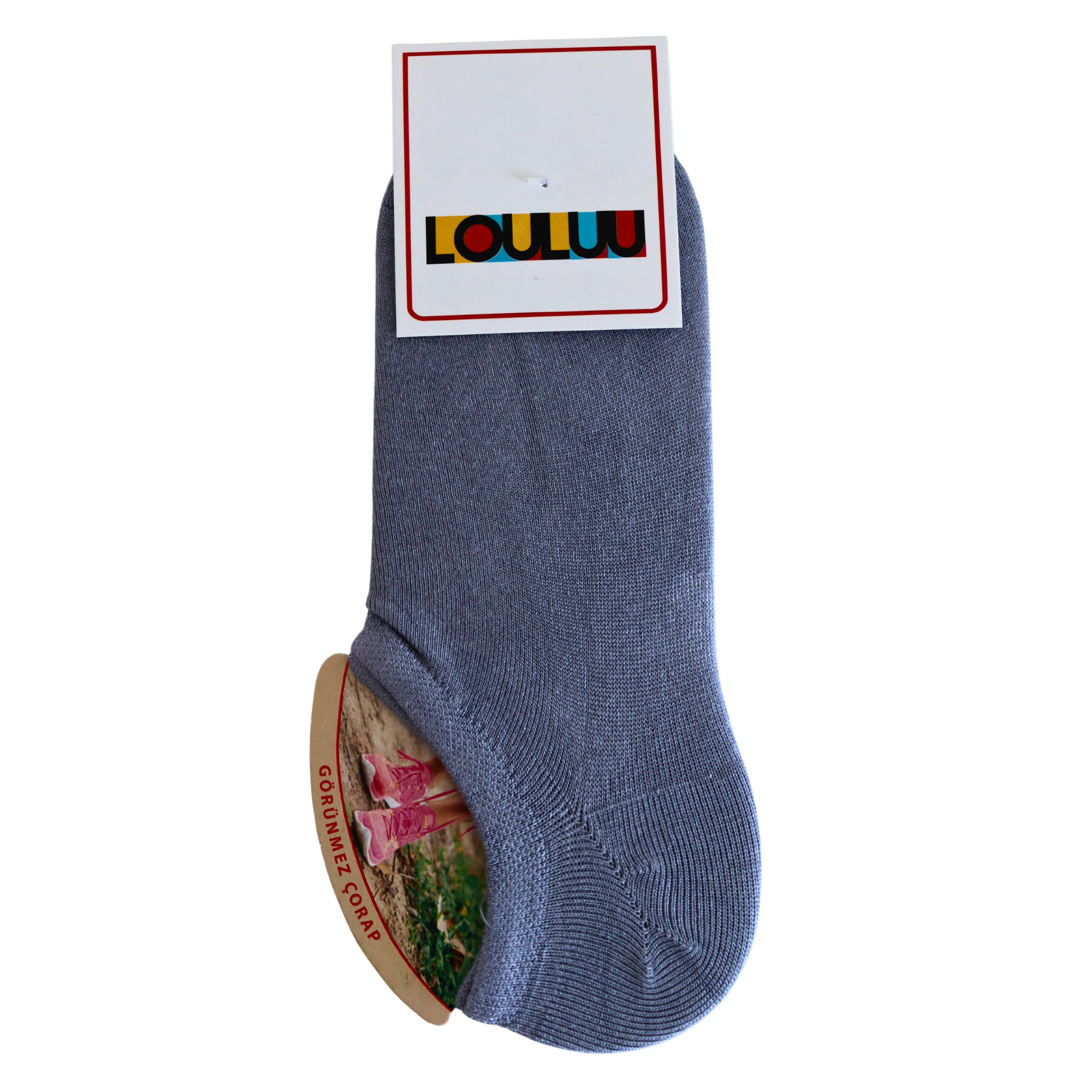 Louluu Women Grey Color Sneaker Socks