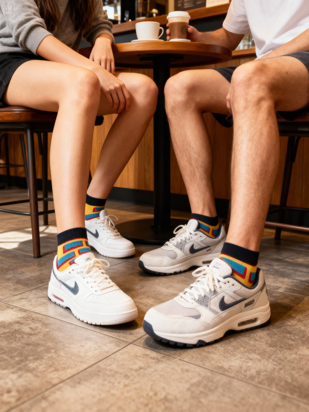 Louluu unisex cotton low cut socks — lifestyle on feet