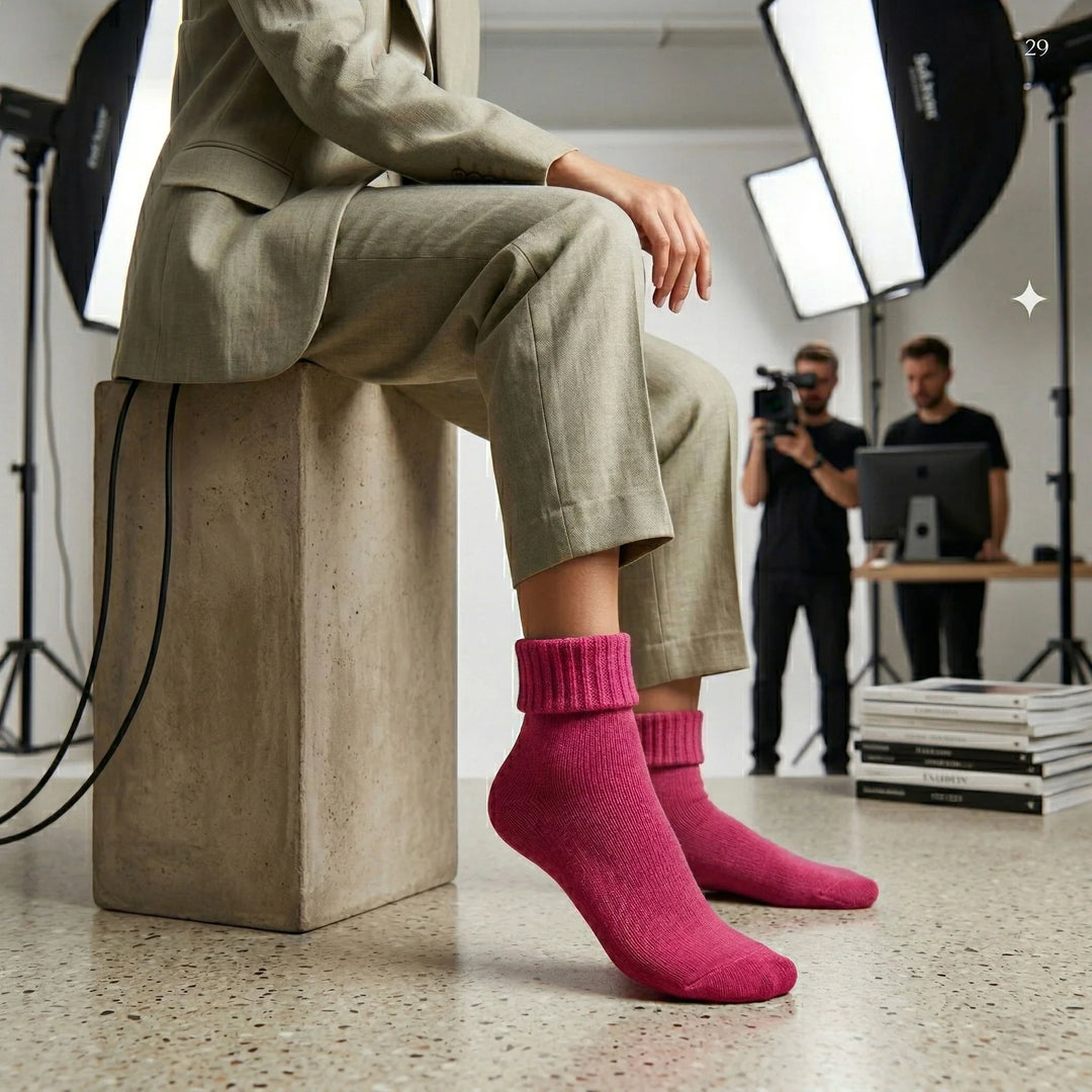 Louluu louluu wool turn cuff soft ankle socks