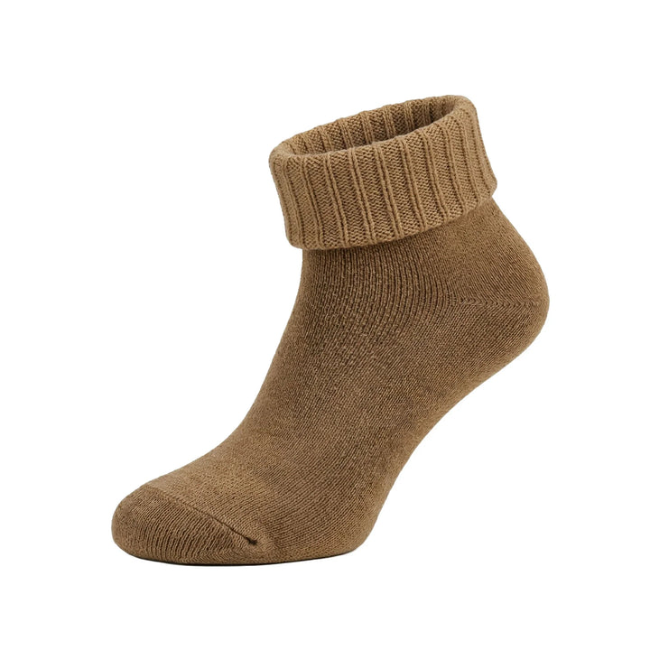 Louluu unisex wool ankle socks in Beige — seamless | Louluu