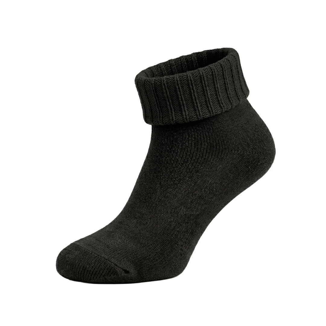 Louluu unisex wool ankle socks in Black — seamless | Louluu