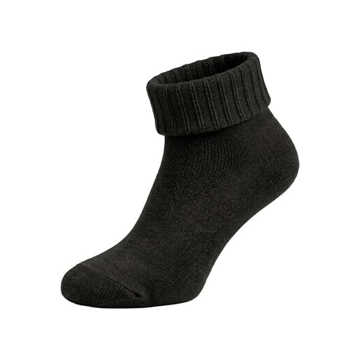 Louluu unisex wool ankle socks in Black — seamless | Louluu