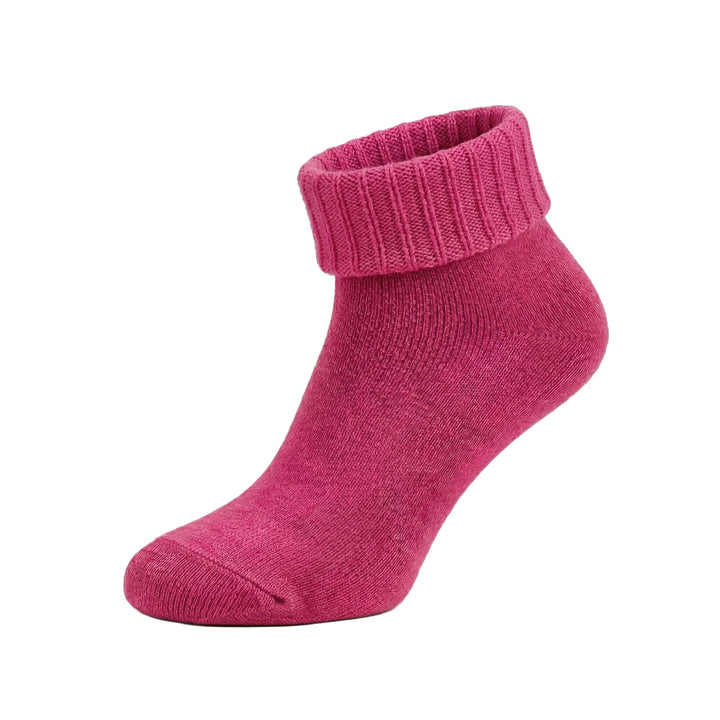 Louluu unisex wool ankle socks in Fuchsia — seamless | Louluu