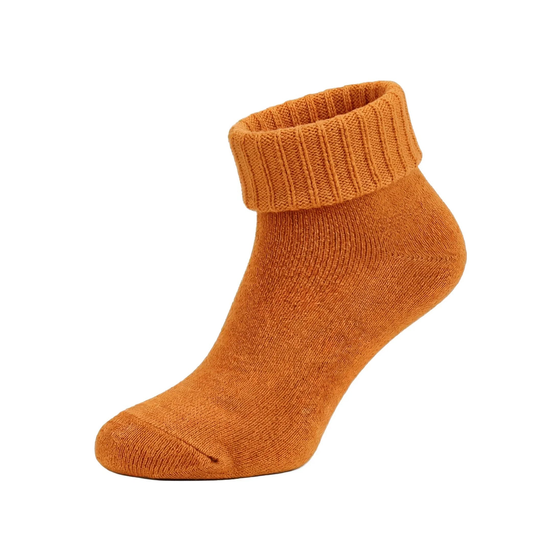Louluu unisex wool ankle socks in Mustard — seamless | Louluu