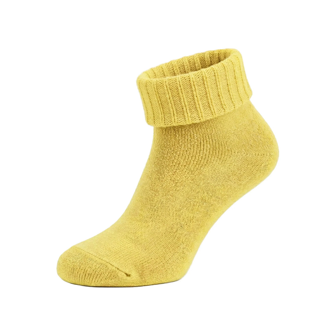 Louluu unisex wool ankle socks in Yellow — seamless | Louluu