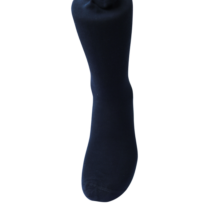 Louluu Men Dark Blue Colour Bamboo Diabetic Crew Socks