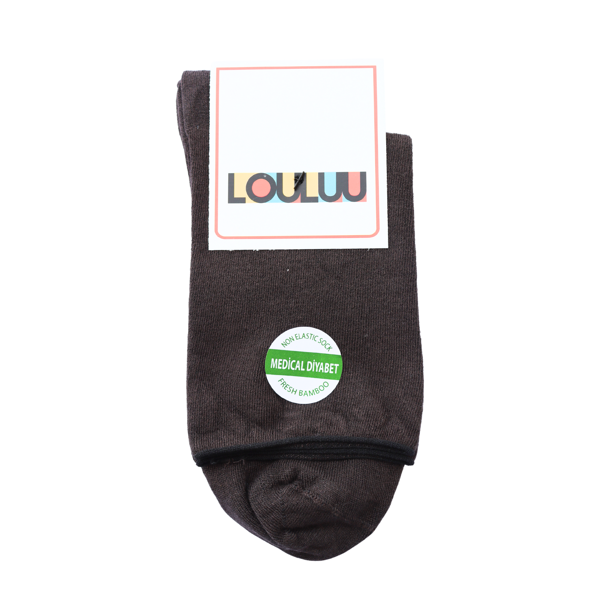 Louluu Men Brown Colour Bamboo Diabetic Ankle Socks