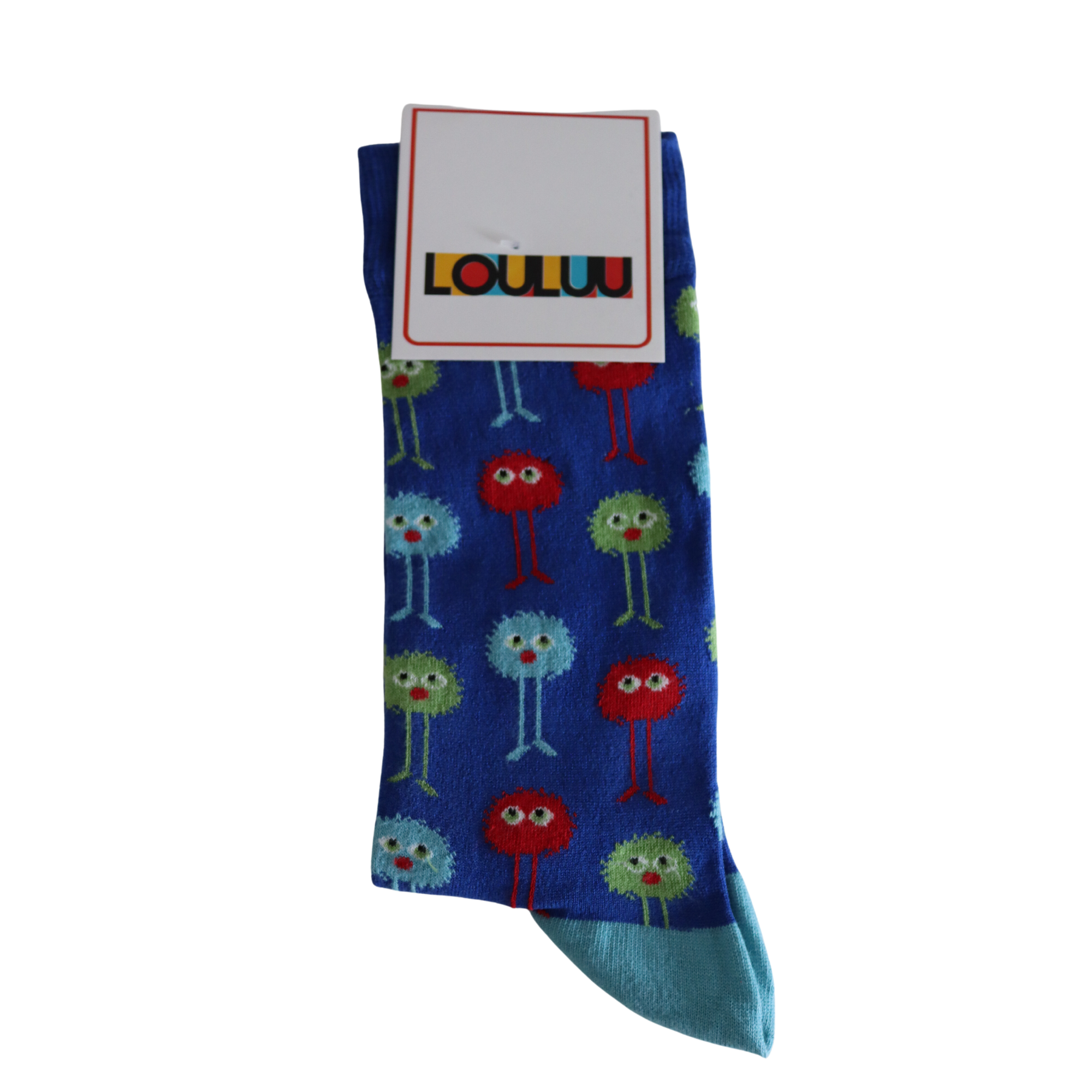 Louluu Men Germ Blue Colour Crew Socks