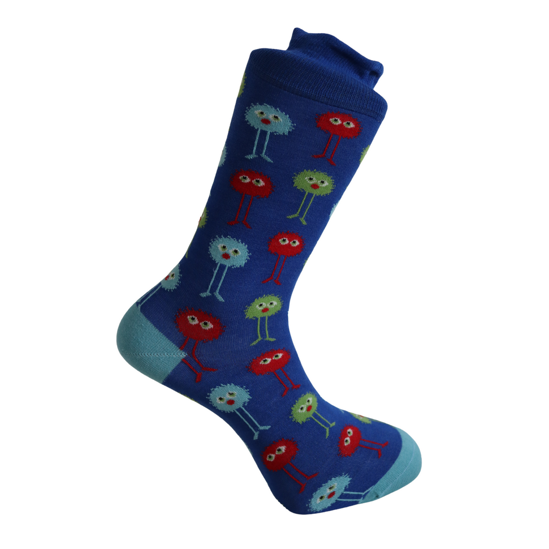 Louluu Men Germ Blue Colour Crew Socks