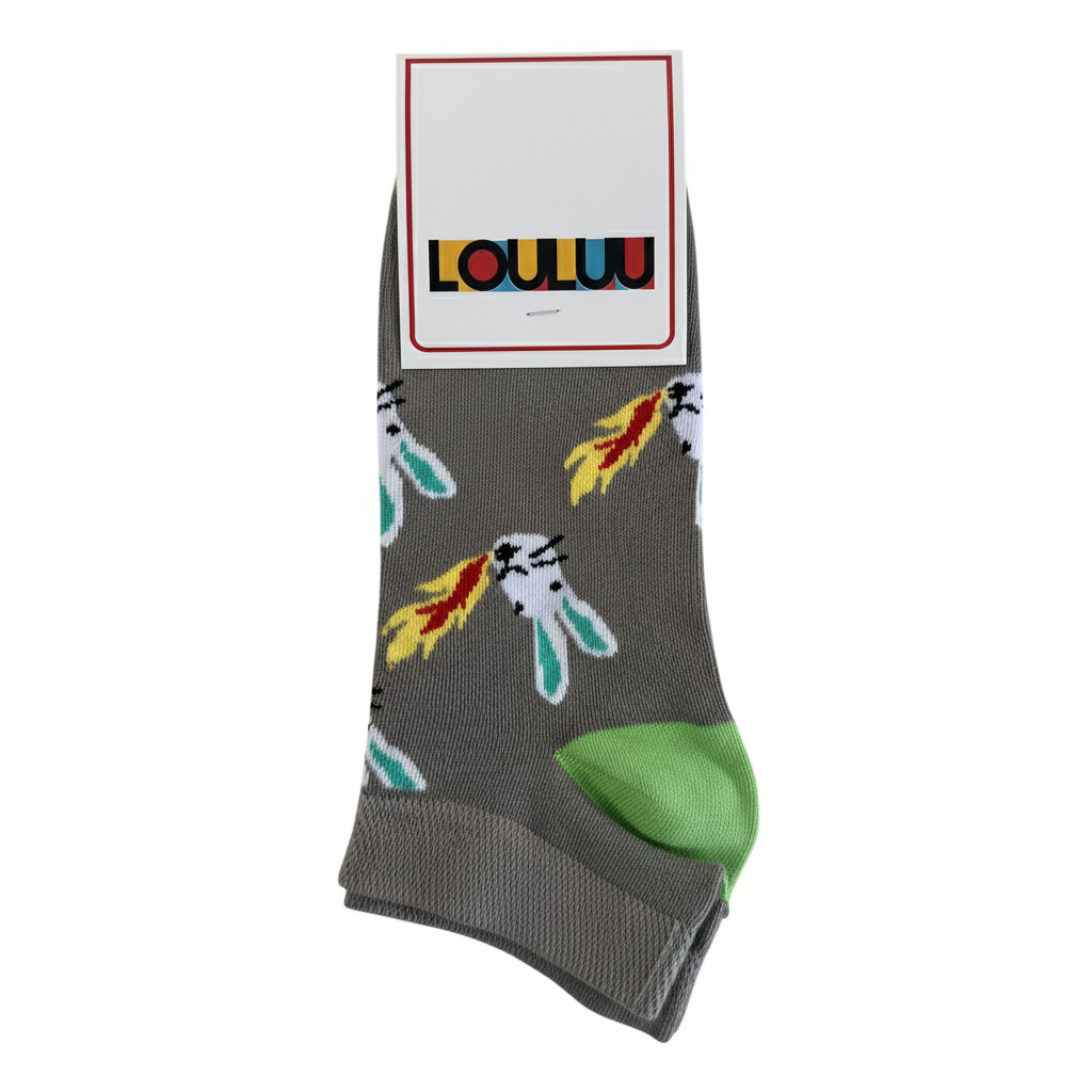 Louluu unisex cotton low cut socks — folded flat lay