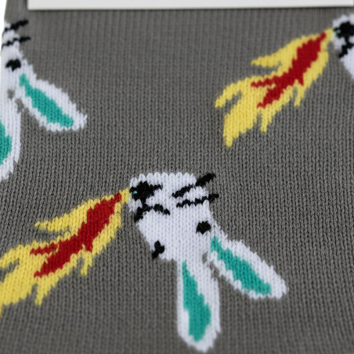 Louluu unisex cotton Rabbit low cut socks — close-up of fabric texture, UK sizes available at Louluu
