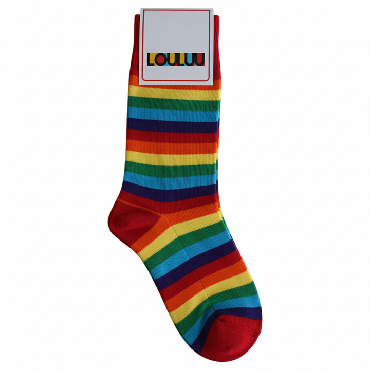 Louluu unisex cotton crew socks close-up of toe and heel detail — soft &amp; durable fabric