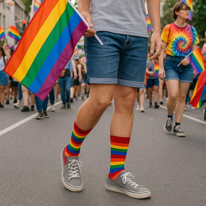 Louluu unisex cotton crew socks — packaging and product display
