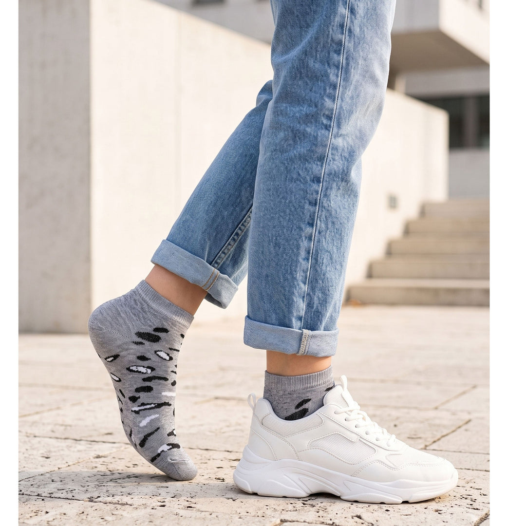 Louluu Leopard Sneaker Socks | Fashiontight UK