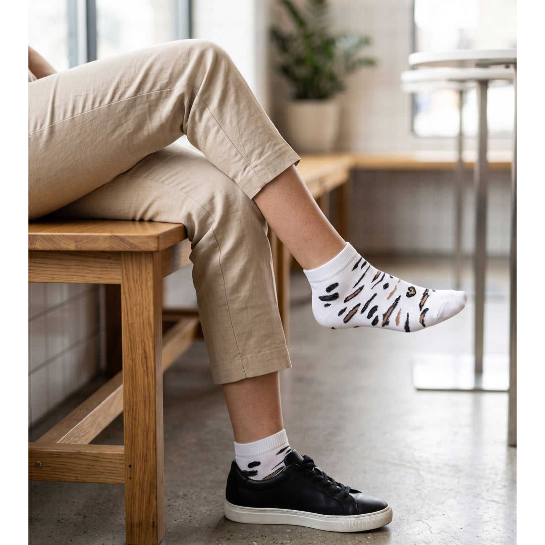Louluu Leopard Sneaker Socks | Fashiontight UK