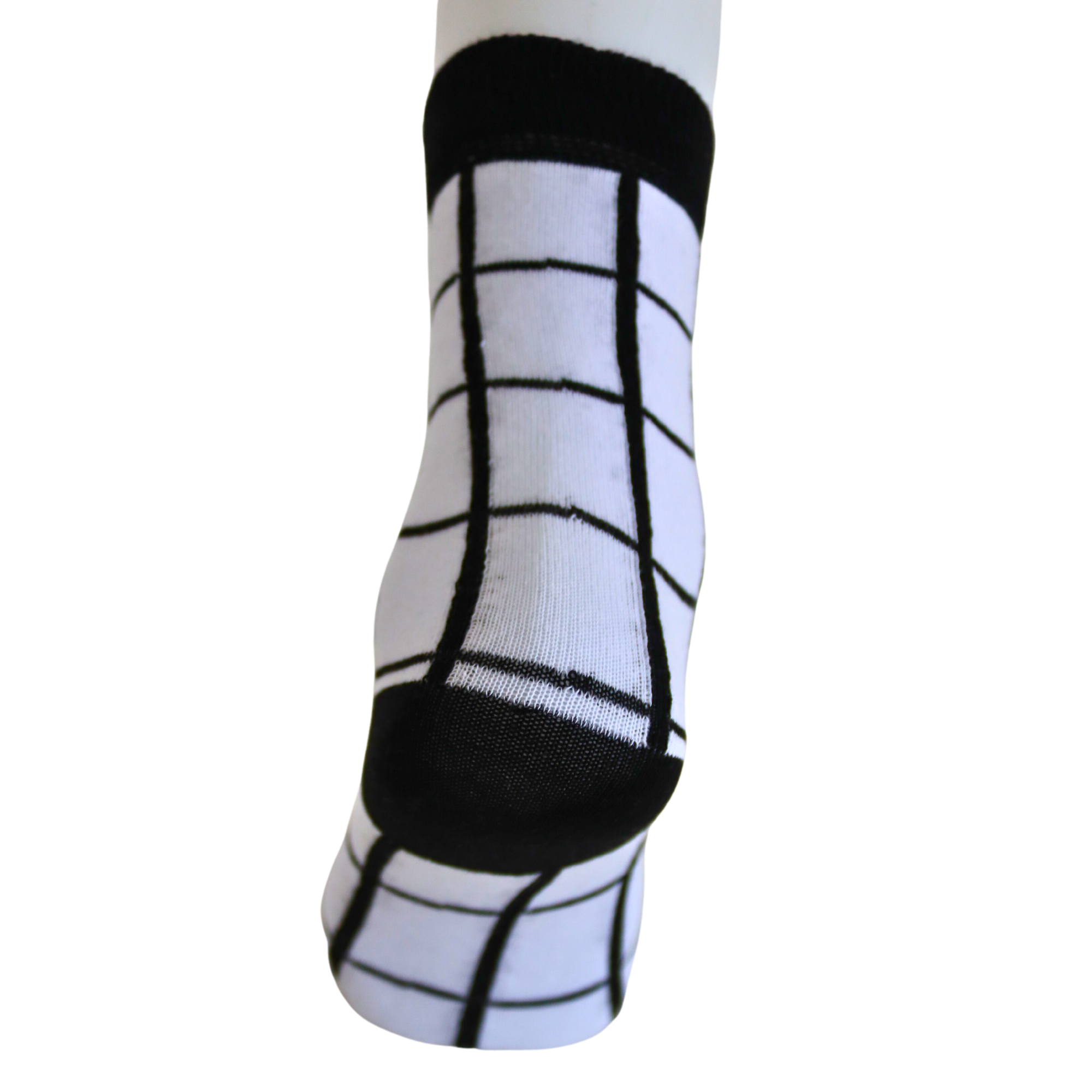 Louluu Women Black Stripe White Colour Tennis Socks