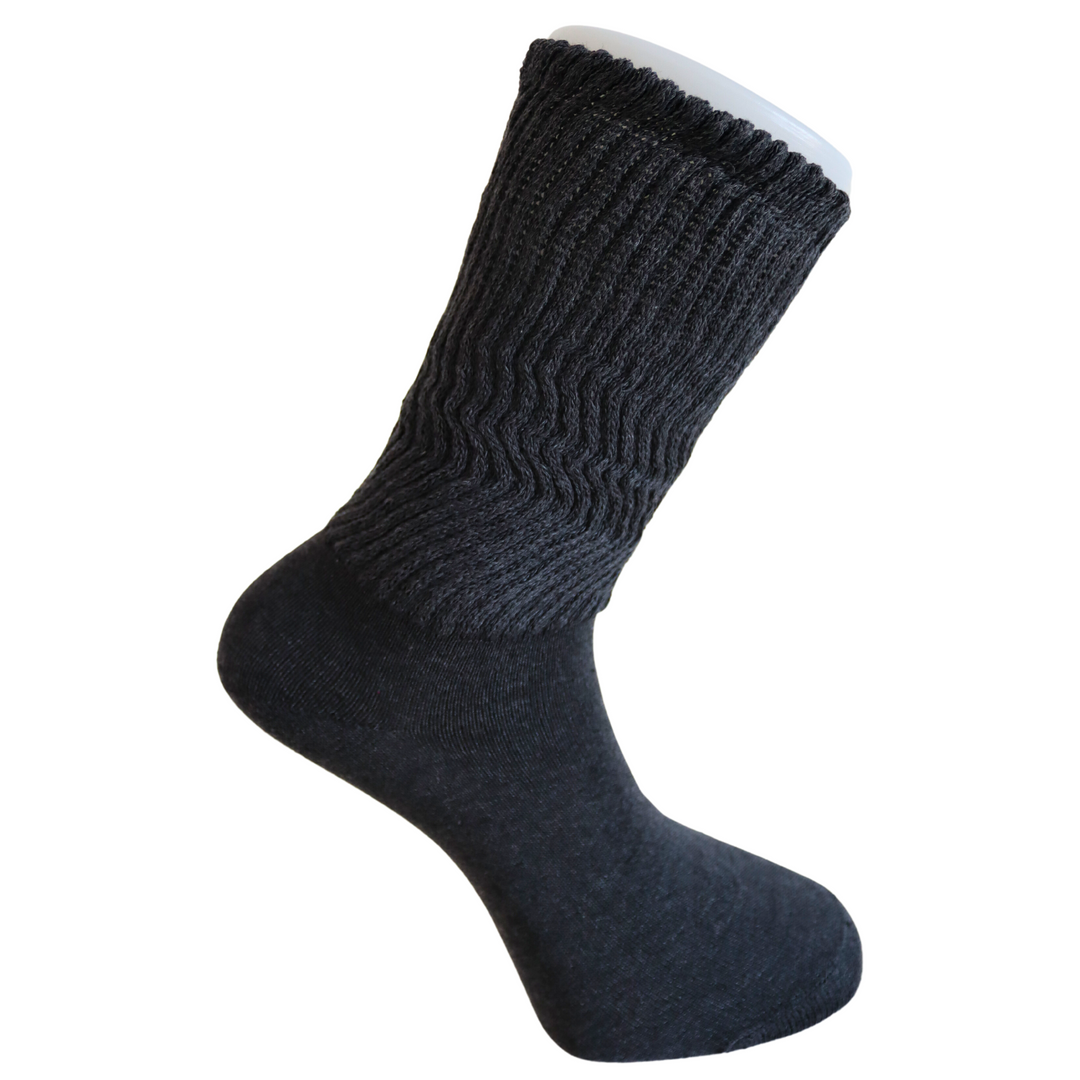 Louluu Women Smoked Grey Colour Slouch Socks