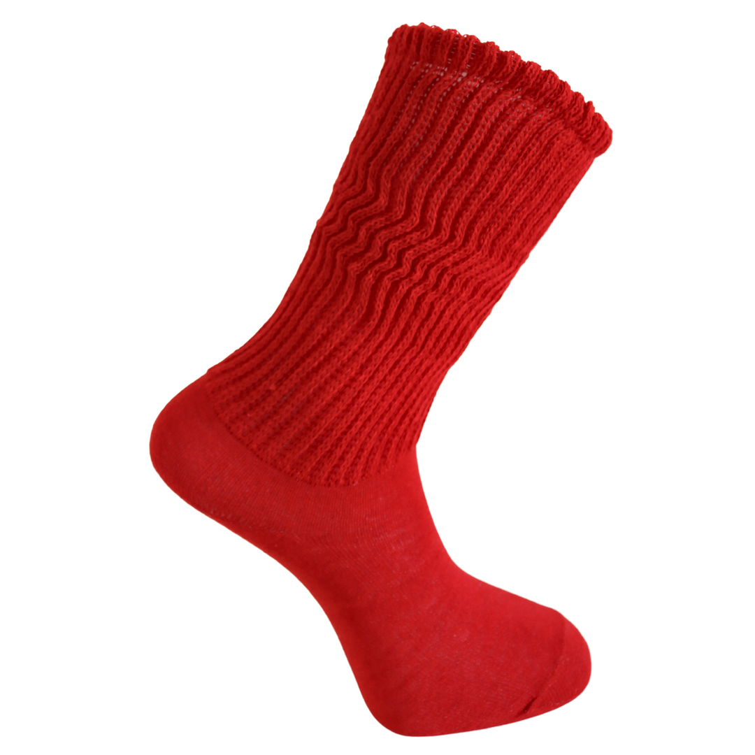 Louluu Women Red Colour Slouch Socks