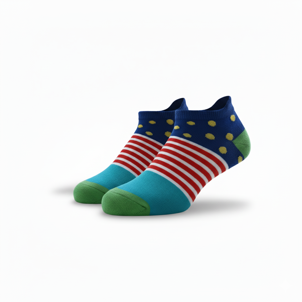 Louluu unisex cotton Dot low cut socks — seamless — front view | Louluu