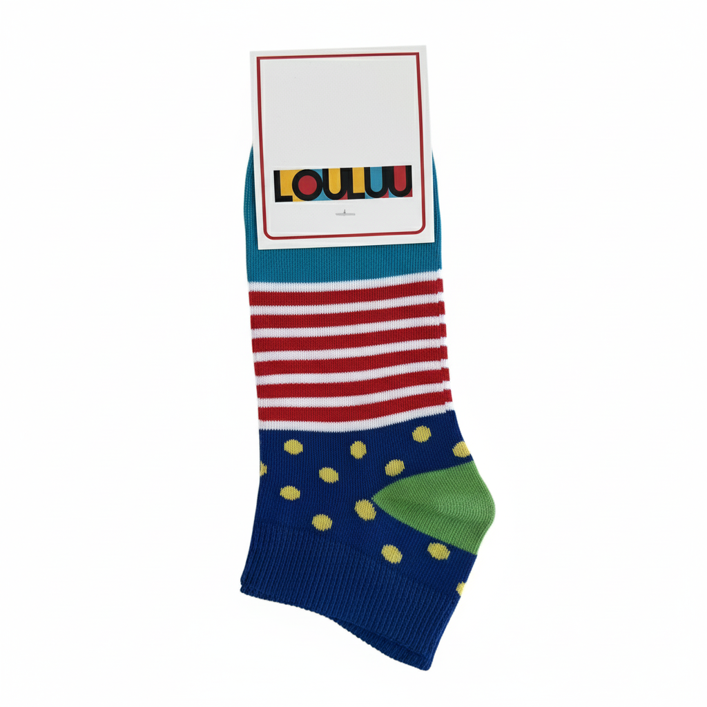 Louluu unisex cotton low cut socks — folded flat lay