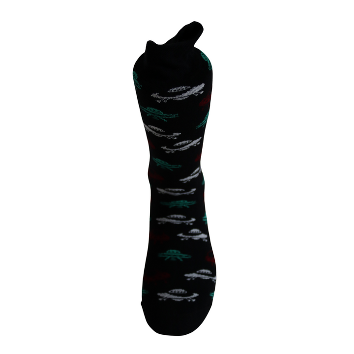 Louluu Men UFO Black Colour Crew Socks