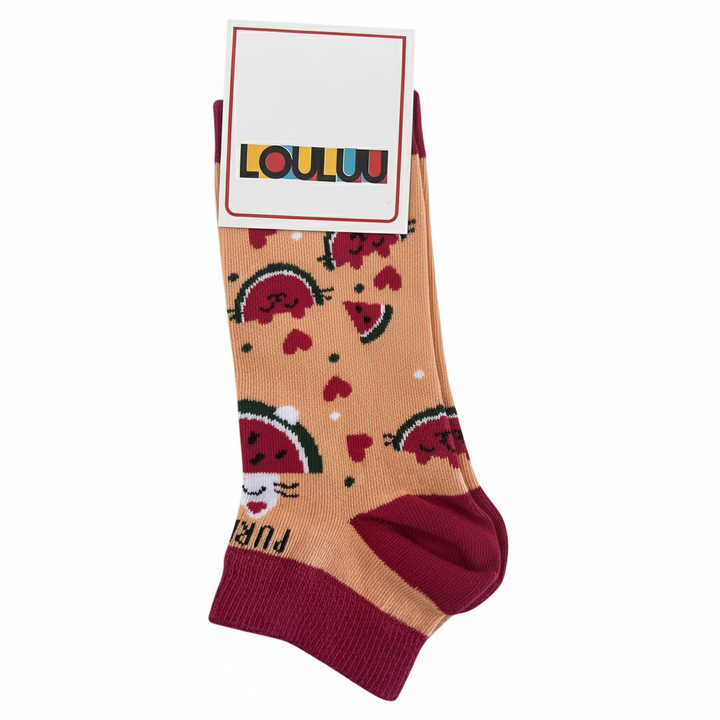 Louluu unisex cotton low cut socks — folded flat lay