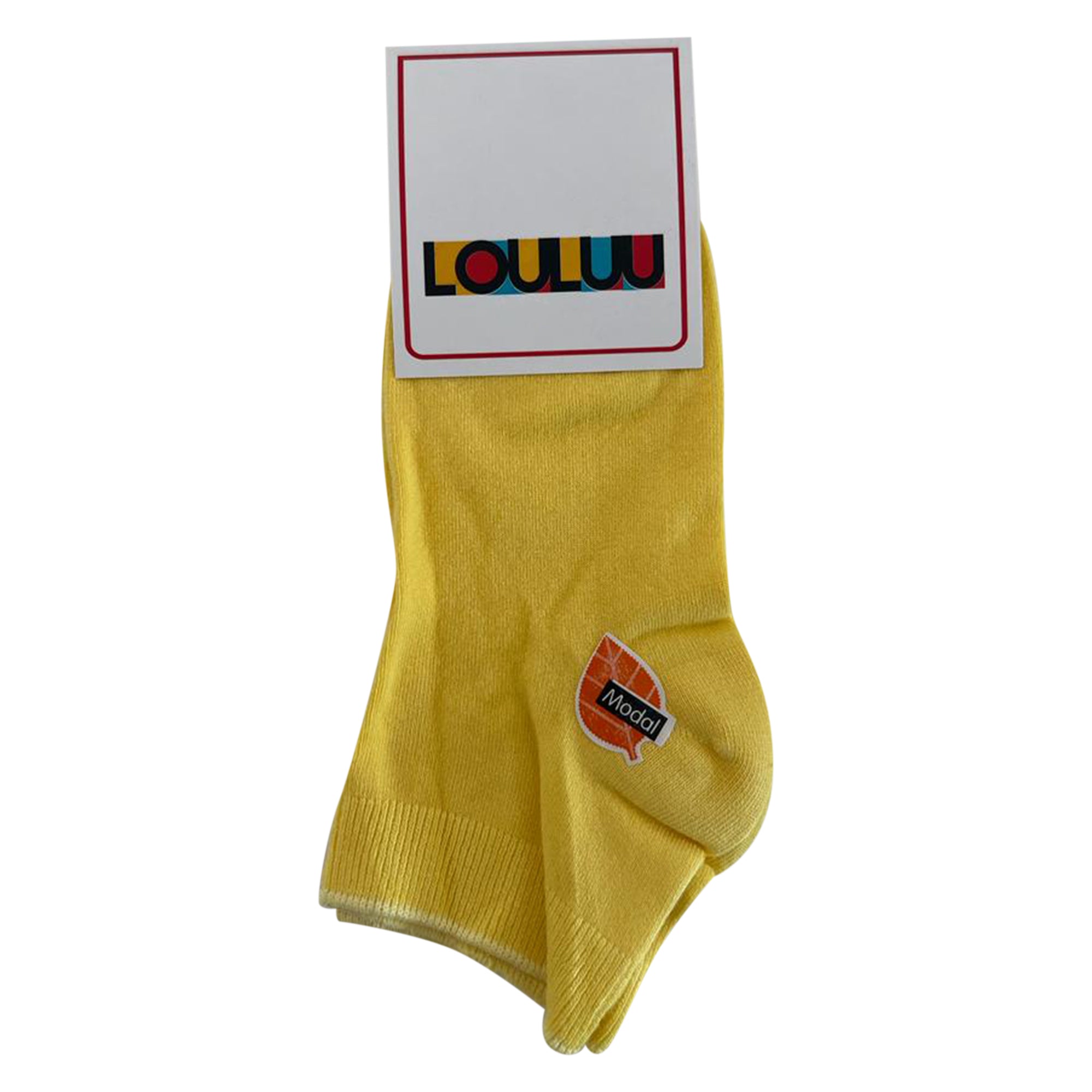 Louluu Women Yellow Modal Low Cut Socks