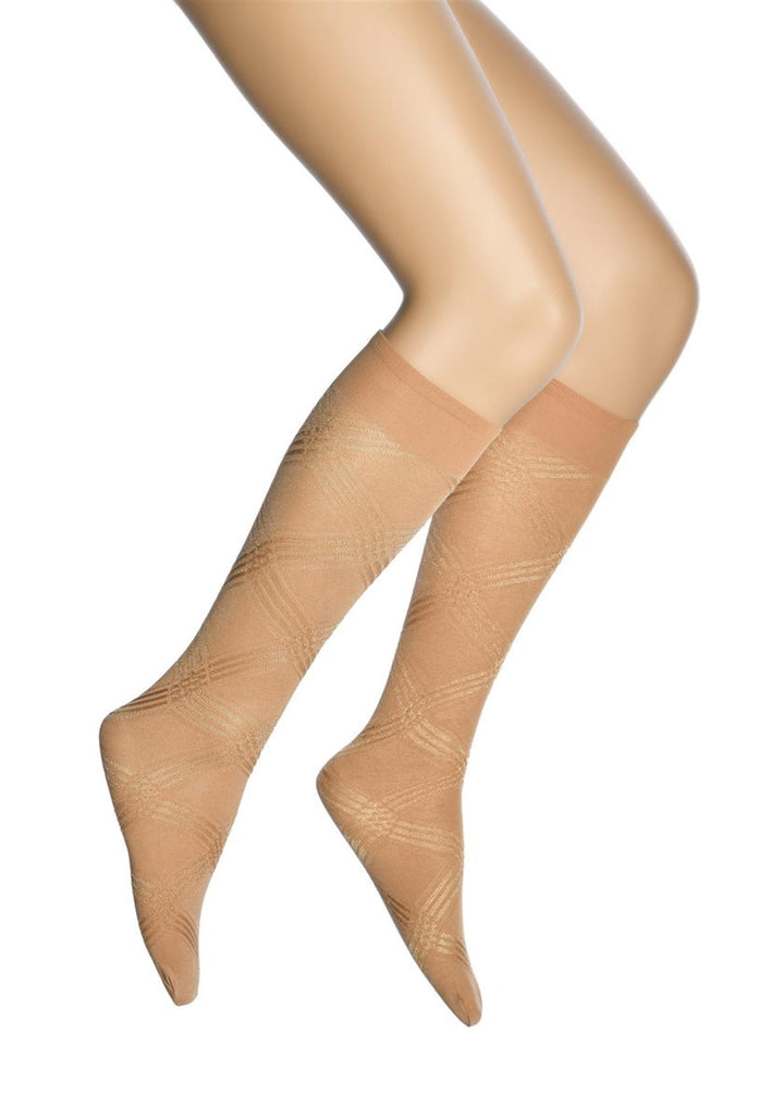 Dore Geo Motif Micro Knee Highs
