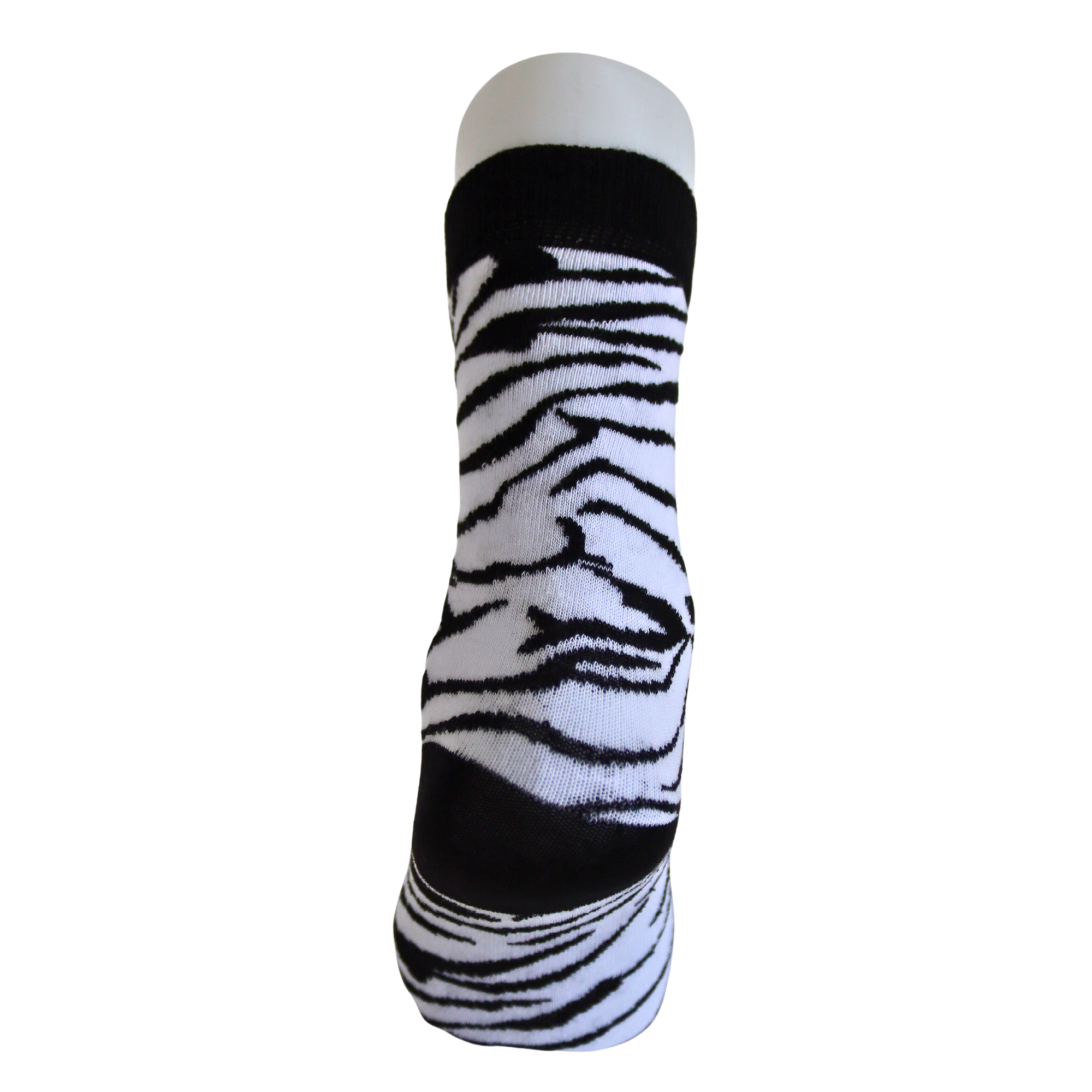 Louluu Women Zebra White Colour Tennis Socks