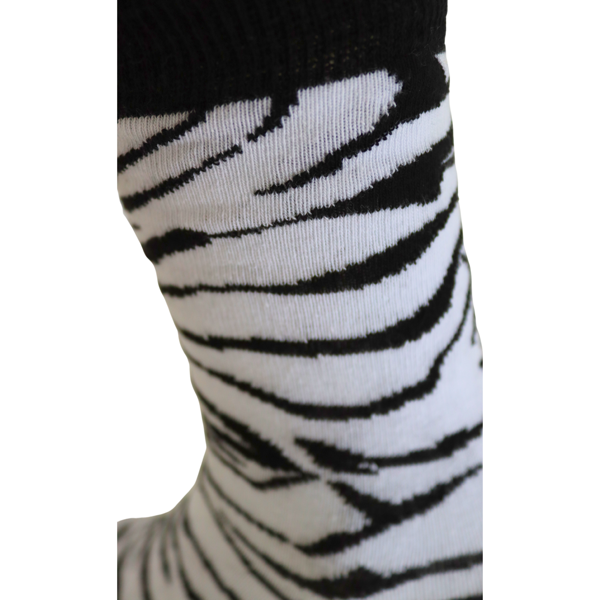 Louluu Women Zebra White Colour Tennis Socks