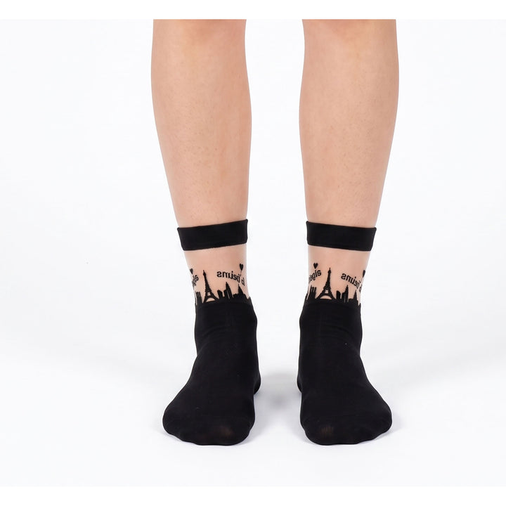 Daymod Jetaime Fashion Ankle Socks – Front View on Model | Ankle Socks UK