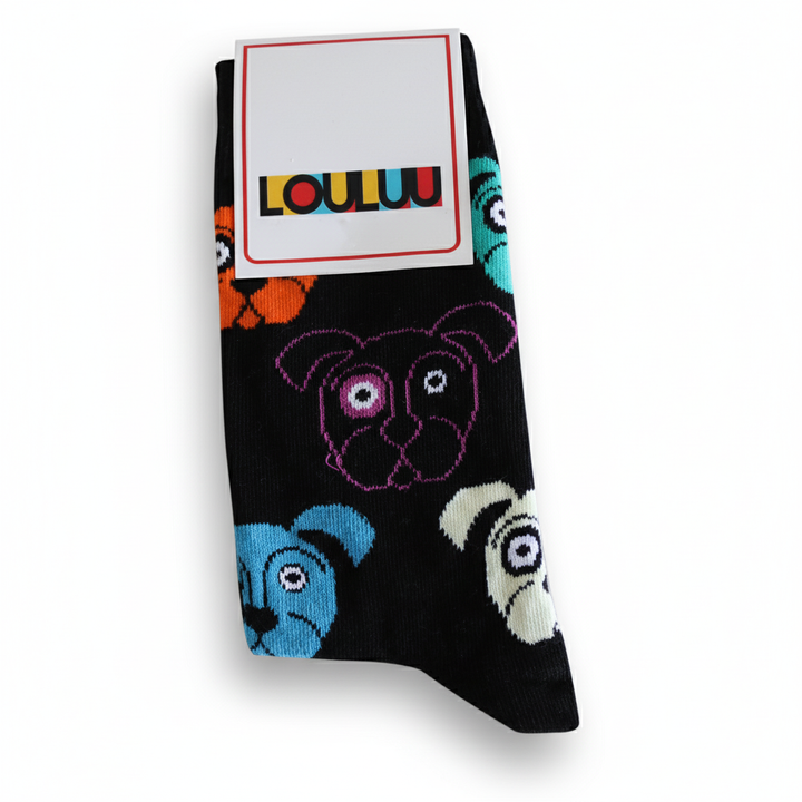 Louluu unisex cotton crew socks close-up of toe and heel detail — soft &amp; durable fabric