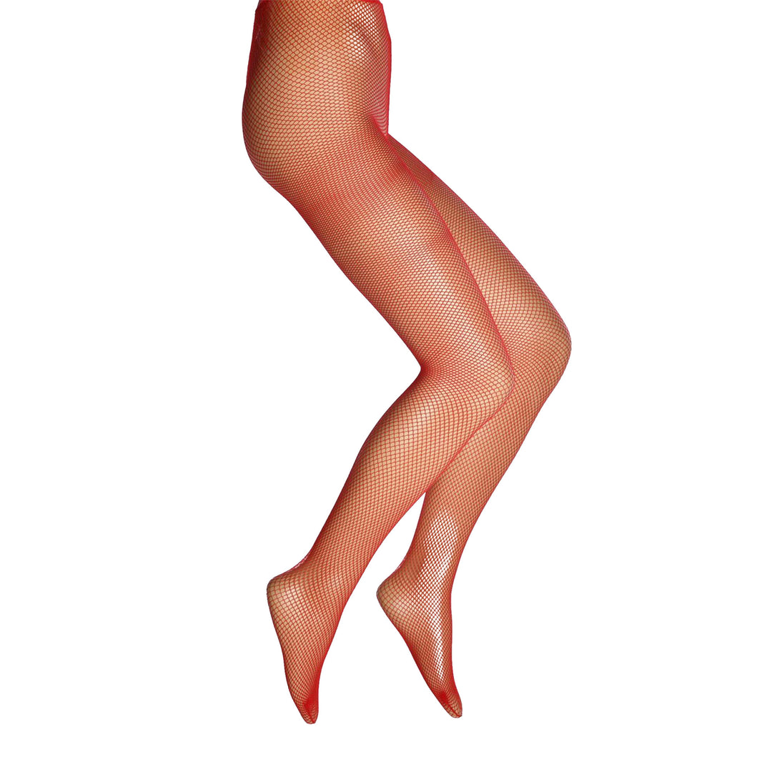 Dore Fishnet Tights - Red