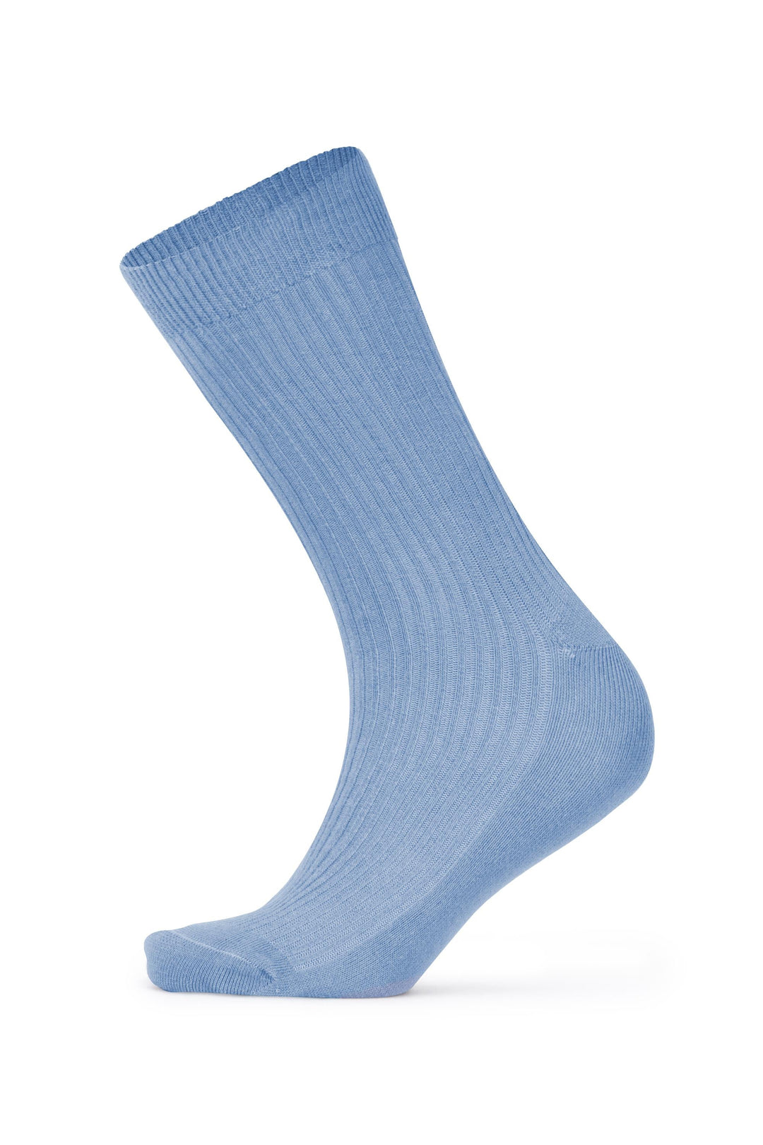 Louluu women's combed cotton Blue socks — ribbed & breathable — front view | Louluu