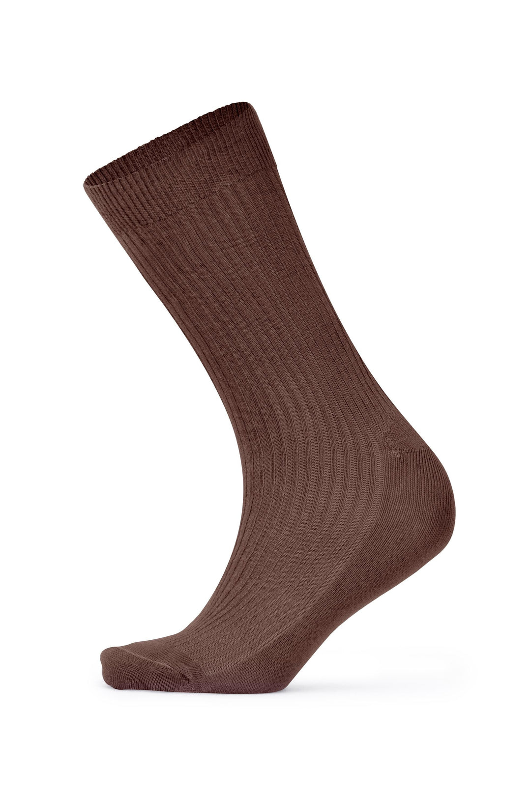 Louluu women's combed cotton Brown socks — ribbed & breathable — front view | Louluu