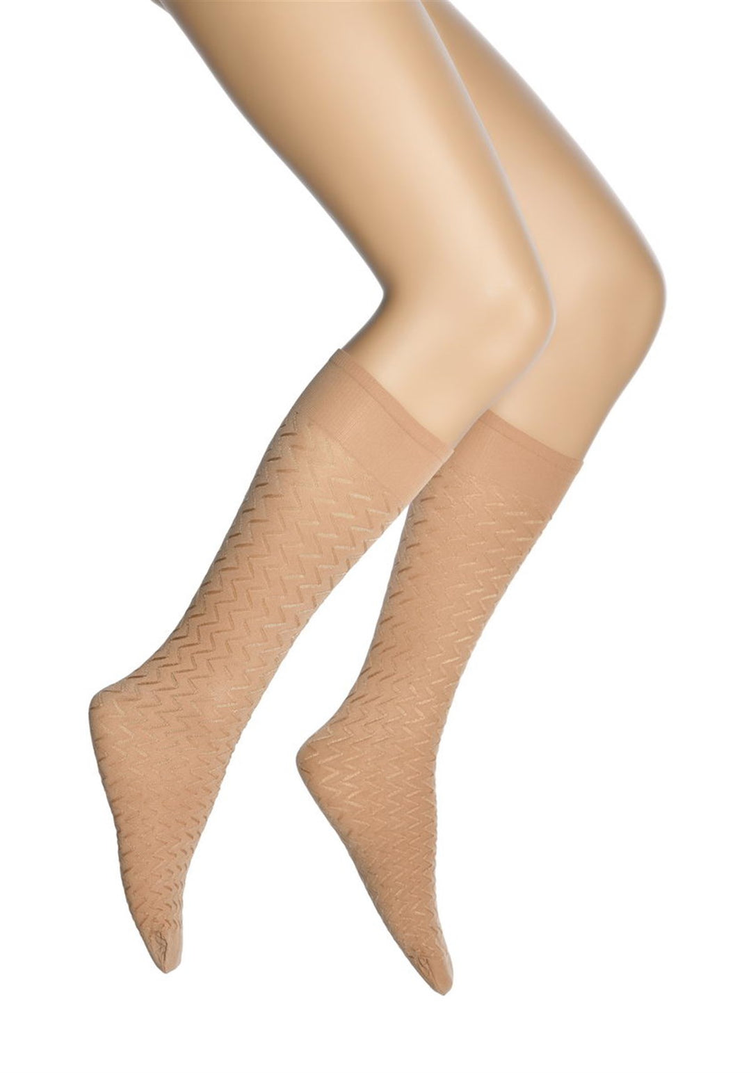 Dore Wave Motif Micro Knee Highs