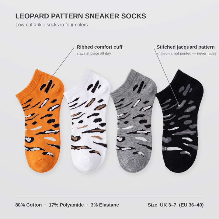 Louluu Leopard Sneaker Socks | Fashiontight UK