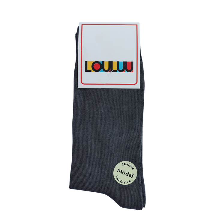 Louluu Men Grey Colour Bamboo Socks