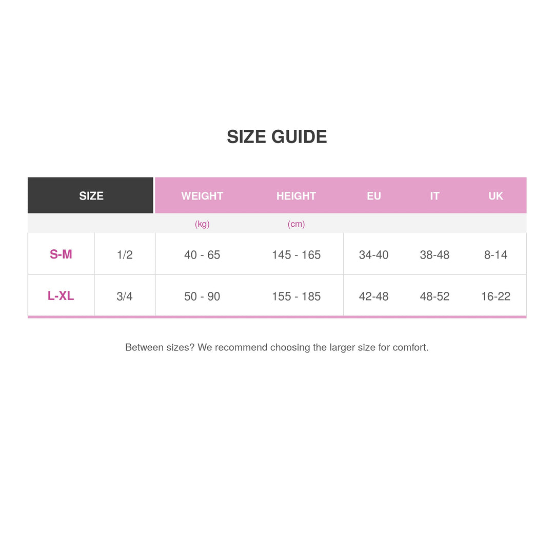 Penti Fashion Tights Size Chart – S-M (1/2) and L-XL (3/4) | Fashiontight UK