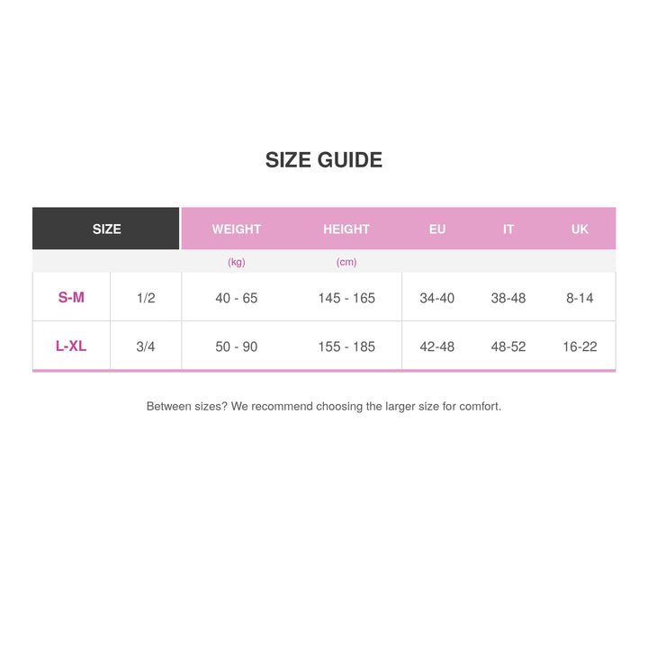 Penti Fashion Tights Size Chart – S-M (1/2) and L-XL (3/4) | Fashiontight UK