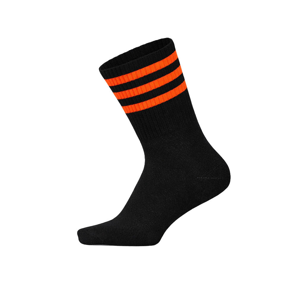 Louluu women's cotton Black tennis socks — breathable — front view | Louluu